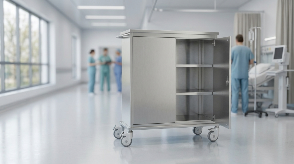 Clean Linen Cart with Hinged Door