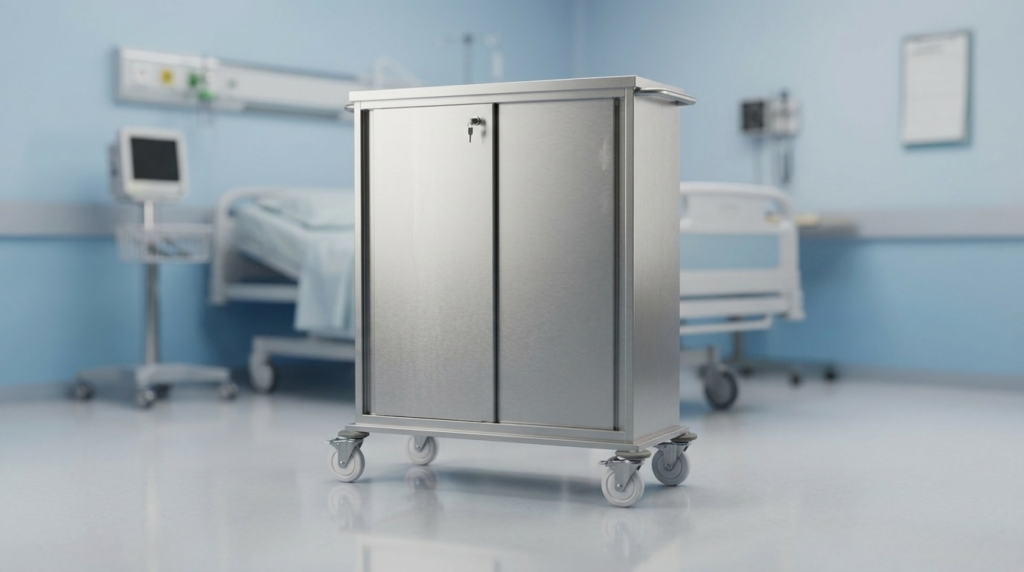 Clean Linen Cart with Sliding Door
