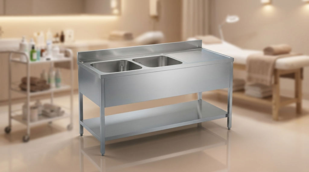 Double bowl sink table