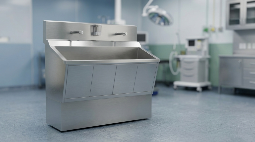 Double station scrub sink