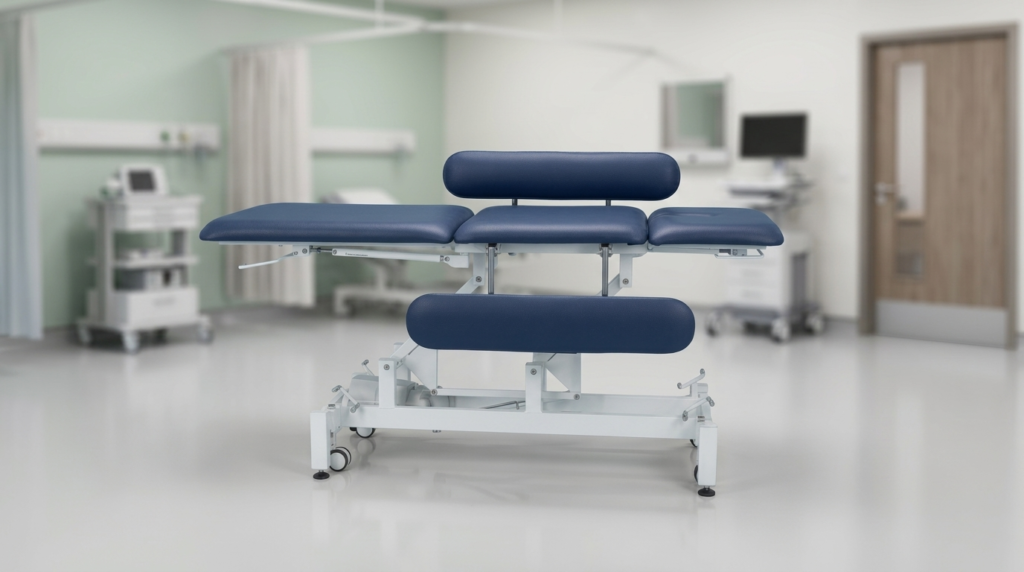 Hydraulic examination couch padded side rail