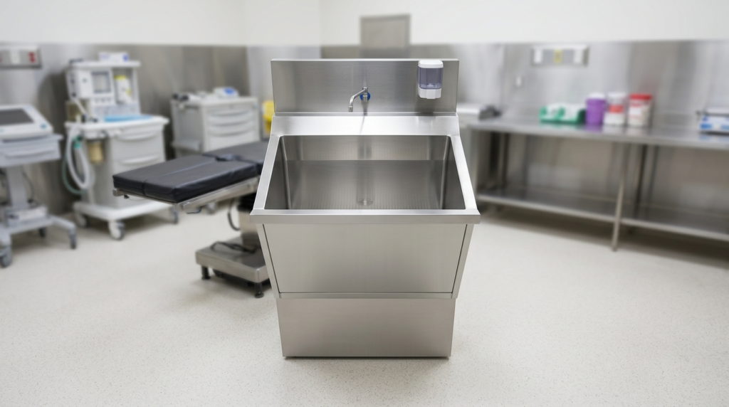 Single station scrub sink