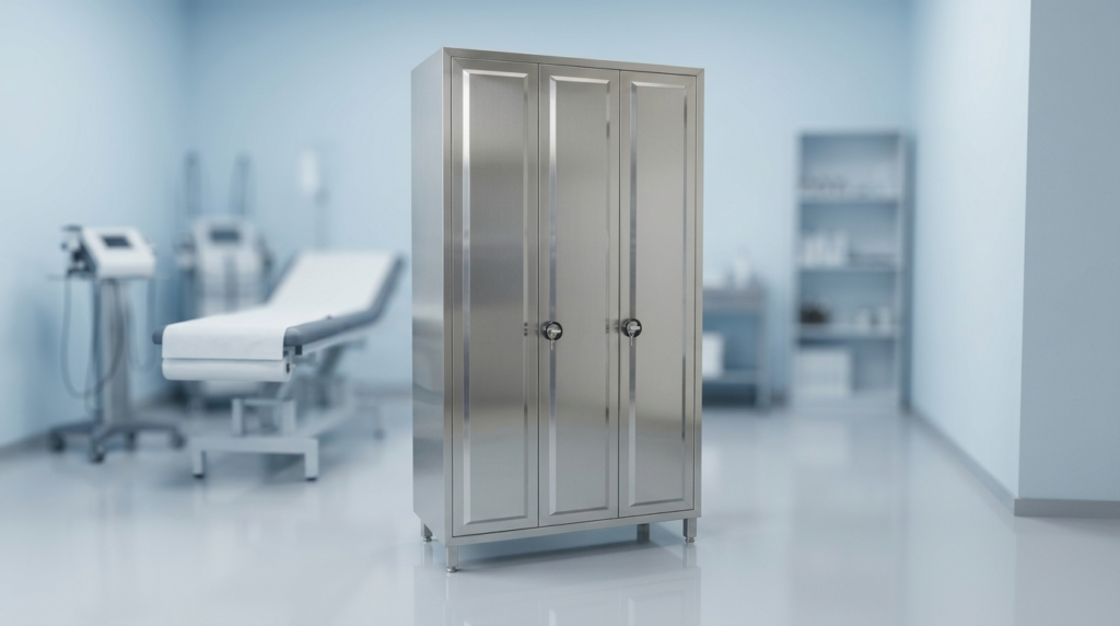 Upright cabinet 3 hinged doors