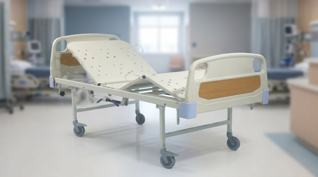 patient bed with 2 crank
